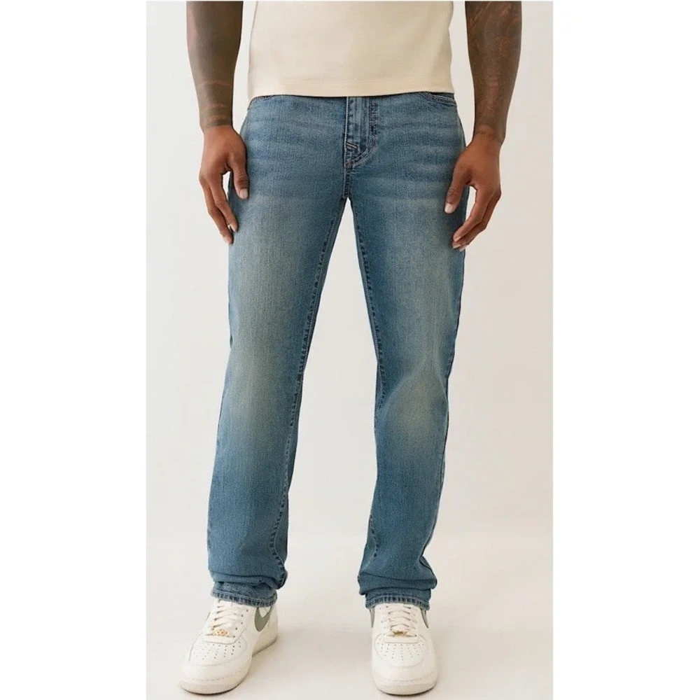 True Religion Ricky Straight Jeans Men's 30x34 Light Autumn Walk Wash NWT